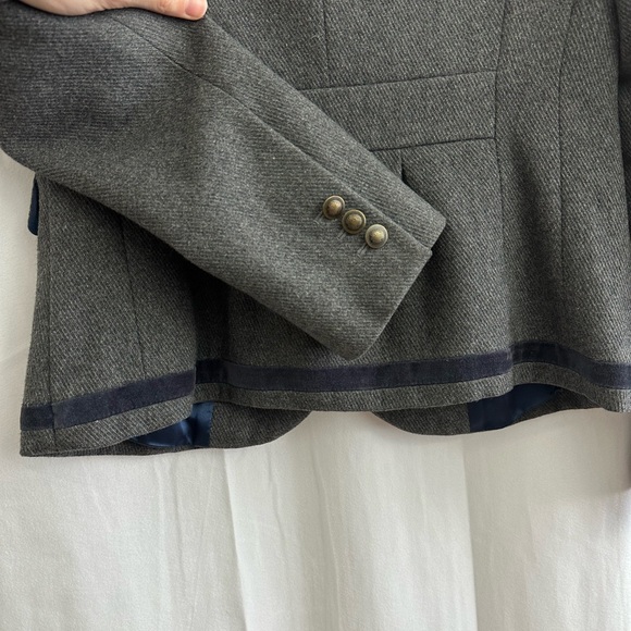 Ann Taylor Loft Suit Jacket Women’s Gray Two Button Lined Wool Blend Size 6 - Picture 7 of 8